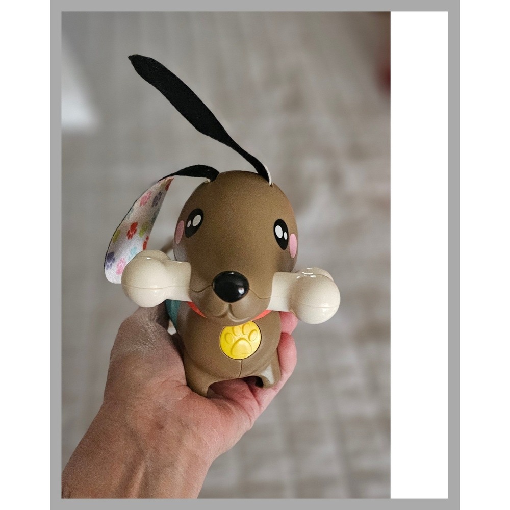 Fisher-Price Clicker‎ Dachshund Baby Sensory Toy Brown Blue Green Puppy Dog